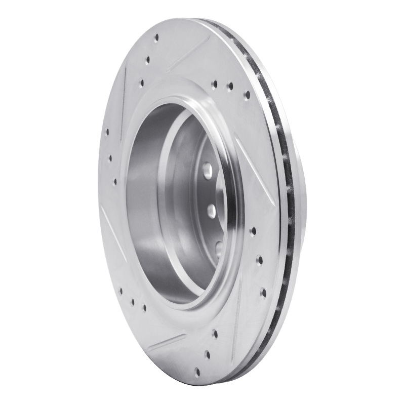 BMW Z4 Brake Rotor (1) - Rear Right - R1 Concepts - Drilled & Slotted - Silver - `03-`08